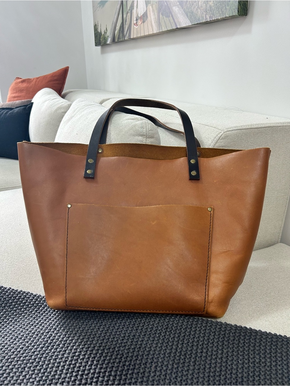 Brown Leather Tote Bag